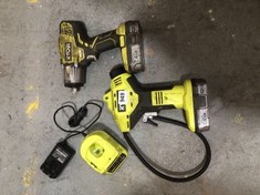 RYOBI TYRE INFLATOR TO INCLUDE RYOBI CORDLESS COMBI DRILL (DELIVERY ONLY)
