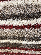APPROX 8 X 4M ROLLED CARPET IN LUXURY STRIPE CHILLI PEPPER (COLLECTION ONLY)