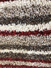 APPROX 8 X 4M ROLLED CARPET IN LUXURY STRIPE CHILLI PEPPER (COLLECTION ONLY)