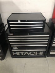 HITACHI 6 DRAWER TOOL CABINET IN BLACK TO INCLUDE 3 DRAWER TOOL CHEST IN BLACK (COLLECTION OR OPTIONAL DELIVERY) (KERBSIDE PALLET DELIVERY)