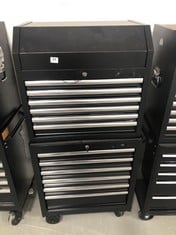 12 DRAWER TOOL CABINET WITH CHEST IN BLACK (COLLECTION OR OPTIONAL DELIVERY) (KERBSIDE PALLET DELIVERY)