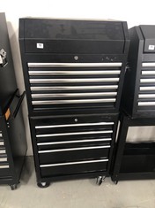12 DRAWER TOOL CABINET WITH CHEST IN BLACK (COLLECTION OR OPTIONAL DELIVERY) (KERBSIDE PALLET DELIVERY)
