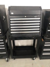 6 DRAWER TOOL CHEST IN BLACK WITH TROLLEY (COLLECTION OR OPTIONAL DELIVERY) (KERBSIDE PALLET DELIVERY)