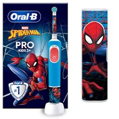 ASSORTED ELECTRIC TOOTHBRUSHES TO INCLUDE ORAL-B PRO KIDS ELECTRIC TOOTHBRUSH, KIDS GIFTS, 1 TOOTHBRUSH HEAD, X4 SPIDERMAN STICKERS, 1 TRAVEL CASE, 2 MODES WITH KID-FRIENDLY SENSITIVE MODE, FOR AGES