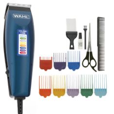 WAHL COLOUR PRO CORDED CLIPPER, HEAD SHAVER, MEN'S HAIR CLIPPERS, COLOUR CODED GUIDES, FAMILY AT HOME HAIRCUTTING. (DELIVERY ONLY)