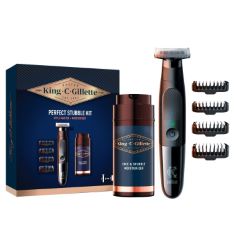 QTY OF ITEMS TO INLCUDE BOX OF ASSORTED RAZORS TO INCLUDE KING C. GILLETTE MEN'S PERFECT STUBBLE KIT GIFT SET WITH STYLE MASTER AND MOISTURISER, BIC MISS SOLEIL DISPOSABLE WOMEN'S RAZORS, 4 EACH. (DE