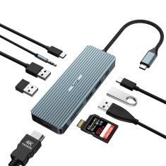 50 X USB C HUB, TYMYP 10 IN 1 USB C HUB ADAPTER WITH 4K@30HZ HDMI, 2* USB 3.0, USB-C 3.0 DATA TRANSFER, 2* USB 2.0, 100W PD, SD/TF CARD READER, 3.5MM AUDIO JACK USB C DOCK COMPATIBLE WITH LAPTOP, IPA