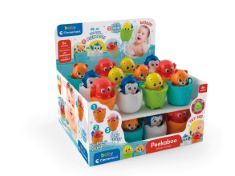 36 X CLEMENTONI 17655 WATER FRIENDS FUN, MOTOR SKILLS, BABY, 1 BATH TOY FOR TODDLERS FROM 6 MONTHS (ASSORTED), MULTI-COLOURED, STANDARD SIZE. (DELIVERY ONLY)