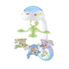 10 X FISHER-PRICE BUTTERFLY DREAMS 3-IN-1 PROJECTION MOBILE - SOOTHING BABY SLEEP AID WITH 3 AUDIO MODES AND PLUSH BEARS, MUSICAL COT MOBILE, TABLETOP PROJECTOR AND STROLLER TOY, NEWBORN BABY TOYS, C
