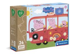 QTY OF ITEMS TO INLCUDE BOX OF ASSORTED TOYS TO INCLUDE CLEMENTONI 24221 PEPPA PIG PLAY FOR FUTURE PIG-24 MAXI PIECES-JIGSAW KIDS AGE 3-100% RECYCLED MATERIALS-MADE IN ITALY, CARTOON PUZZLES, MULTICO