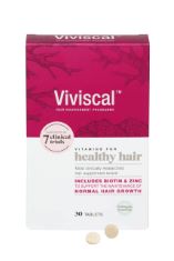 6 X VIVISCAL HAIR SUPPLEMENT FOR WOMEN, BIOTIN & ZINC TABLETS, NATURAL INGREDIENTS WITH RICH MARINE PROTEIN COMPLEX AMINOMAR C, CONTRIBUTES TO HEALTHY HAIR GROWTH, PACK OF 30, 2 WEEK SUPPLY. (DELIVER