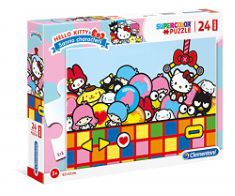 QTY OF ITEMS TO INLCUDE BOX OF ASSORTED ITEMS TO INCLUDE CLEMENTONI - 24202 - SUPERCOLOR PUZZLE - HELLO KITTY - 24 MAXI PIECES - MADE IN ITALY - JIGSAW PUZZLE CHILDREN AGE 3, GLOW KNIFE HEADBAND. (DE