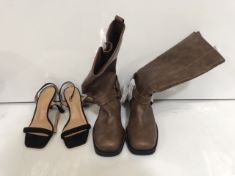 6X ASSORTED WOMEN’S SIZE 3 SHOES TO INCLUDE HEELED SANDALS . (DELIVERY ONLY)