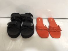 5X ASSORTED WOMEN’S SIZE 3 SANDALS TO INCLUDE MAEVE ORANGE SANDALS . (DELIVERY ONLY)
