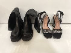 7X ASSORTED WOMEN’S SIZE 4 SHOES TO INCLUDE VICENZA STUDDED HIGH HEELS . (DELIVERY ONLY)