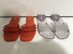 5X ASSORTED WOMEN’S SIZE 6 SANDALS TO INCLUDE MAEVE ORANGE SANDALS . (DELIVERY ONLY)