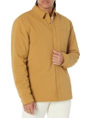 QTY OF ITEMS TO INLCUDE 21X ASSORTED CLOTHING TO INCLUDE ESSENTIALS MEN'S REGULAR-FIT NYLON INSULATED SHIRT JACKET (AVAILABLE IN TALL) (PREVIOUSLY AWARE), BEIGE, L TALL, AWARE WOMEN'S RIB CREW NECK J