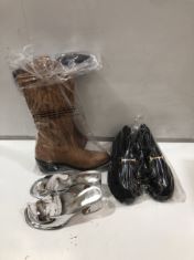 7 X ASSORTED SHOES SIZE 7 TO INCLUDE COWBOY BOOTS APPROX RRP £300 (DELIVERY ONLY)