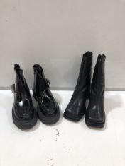 7 X ASSORTED SHOES SIZE 7 TO INCLUDE BLACK BOOTS APPROX RRP £350 (DELIVERY ONLY)