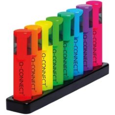 QTY OF ITEMS TO INLCUDE BOX OF ASSORTED STATIONARY TO INCLUDE Q-CONNECT DESKSET WITH 8 NEON HIGHLIGHTERS (PACK OF 8), AMSCAN 9915215 CARVING KIT. (DELIVERY ONLY)