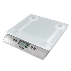 5 X SALTER 1242 WHDR ELECTRONIC KITCHEN SCALE - XL 10KG CAPACITY, FROSTED TOUGHENED GLASS, EASY READ LCD DISPLAY, ADD & WEIGH/TARE FUNCTION, MEASURE LIQUIDS/FLUIDS, METRIC/IMPERIAL, 15 YEAR GUARANTEE