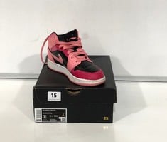 AIR JORDAN 1 MID (GS) TRAINERS CORAL CHALK/PINKSICLE SIZE 3 RRP- £125 (DELIVERY ONLY)