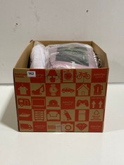 BOX OF ASSORTED HOUSEHOLD ITEMS TO INCLUDE LINENWALAS DUVET SET BLUSH (DELIVERY ONLY)