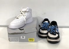 2 X ASSORTED NIKE TRAINERS TO INCLUDE AIR FORCE 1 MID WHITE SIZE 8 (DELIVERY ONLY)