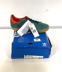 ADIDAS GAZELLE J TRAINERS GREEN/ORANGE SUEDE SIZE 5.5 (DELIVERY ONLY)