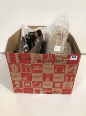 BOX OF ASSORTED HOUSEHOLD ITEMS TO INCLUDE RUSSELL HOBBS STEAM IRON (DELIVERY ONLY)