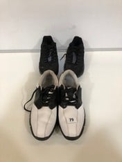2 X ASSORTED FOOTWEAR TO INCLUDE NIKE GOLF SHOES WHITE/BLACK SIZE 10 (DELIVERY ONLY)