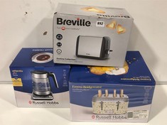 3 X ASSORTED KITCHEN ITEMS TO INCLUDE RUSSELL HOBBS EMMA BRIDGEWATER BUMBLEBEE AND POLKA DOT 4 SLICE TOASTER (DELIVERY ONLY)