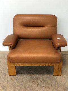 HORTON ARMCHAIR IN CHESTNUT LEATHER RRP - £2995: LOCATION - D1