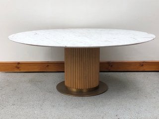 (COLLECTION ONLY) MURCELL OVAL DINING TABLE IN CARRARA MARBLE RRP - £3995: LOCATION - D1