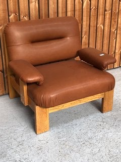 HORTON ARMCHAIR IN CHESTNUT LEATHER RRP - £2995: LOCATION - D2