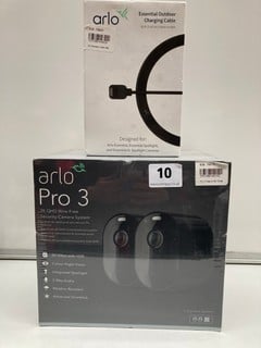 ARLO PRO 3 2K QHD WIRE FREE SECURITY CAMERA SYSTEM TOGETHER WITH A 25FT OUTDOOR CHARGING CABLE RRP: £285
