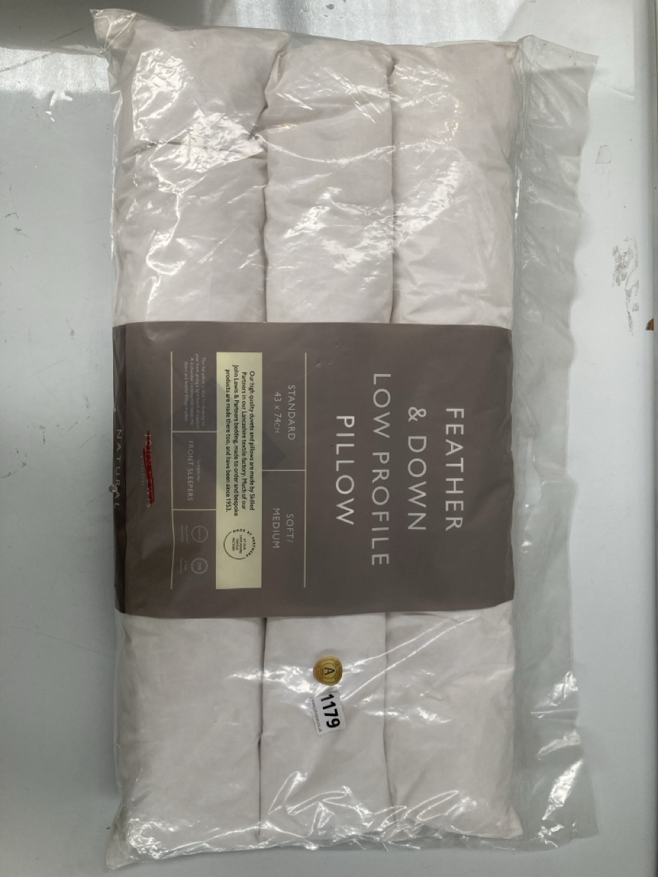 John Pye Auctions 4 X JOHN LEWIS FEATHER AND DOWN LOW PROFILE PILLOW