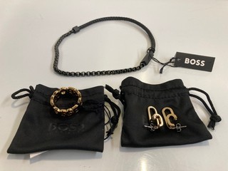 3 X BOSS BY HUGO BOSS JEWELLERY TO INCLUDE GENTS RING