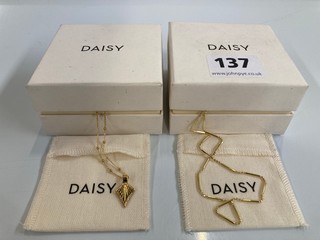 2 X DAISY NECKLACES MARKED 925