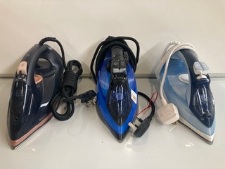 3 X PHILIPS IRONS TO INCLUDE VAX PRO CLEANING PADS