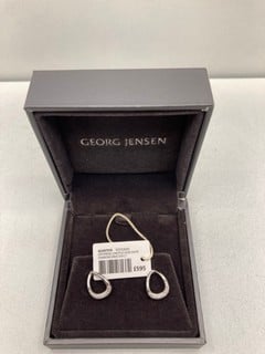 GEORG JENSEN OFFSPRING EAR STUDS SILVER 925 STAMPED  0.19CT DIAMOND RRP: £595