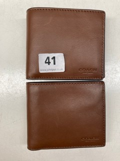 2 X COACH MENS LEATHER WALLET
