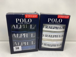 2 X 3 PACK POLO BY RALPH LAUREN SLIM FIT BOXERS SIZES M AND S