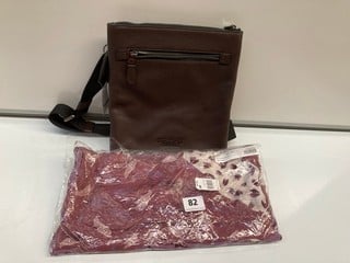 COACH LEATHER SHOULDER BAG AND A COACH SCARF