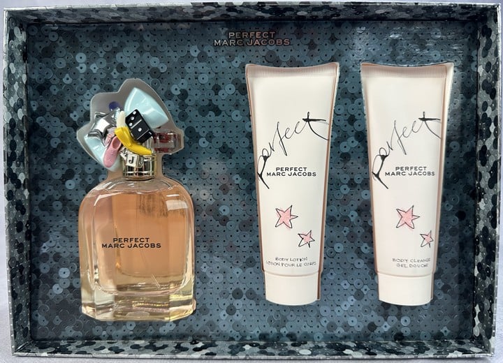 Marc Jacobs 'Perfect' Unused 100Ml Eau De Parfum, 75ml Body Lotion And 75ml Body Cleanse (VAT ONLY PAYABLE ON BUYERS PREMIUM)