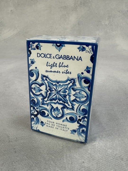 Dolce & Gabbana 'Light Blue Summer Vibes' Sealed 75Ml Eau De Toilette Pour Homme (VAT ONLY PAYABLE ON BUYERS PREMIUM)