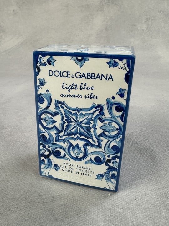Dolce & Gabbana 'Light Blue Summer Vibes' Sealed 75Ml Eau De Toilette Pour Homme (VAT ONLY PAYABLE ON BUYERS PREMIUM)