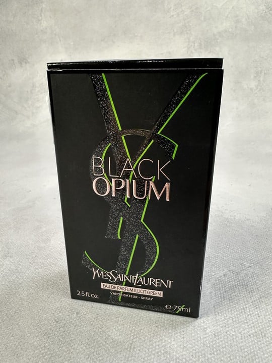 Yves Saint Laurent 'Black Opium' Unused 75Ml Eau De Parfum Illicit Green (VAT ONLY PAYABLE ON BUYERS PREMIUM)