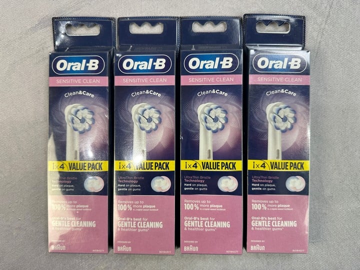 Oral-B Sensitive Clean Replacement Heads, 4x 4 Packs (VAT ONLY PAYABLE ON BUYERS PREMIUM) (X735917/8)