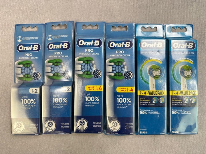 Oral-B Pro Precision Clean Replacement Heads, 4x 4 Packs, 2x 2 Packs (VAT ONLY PAYABLE ON BUYERS PREMIUM) (X735917/8)